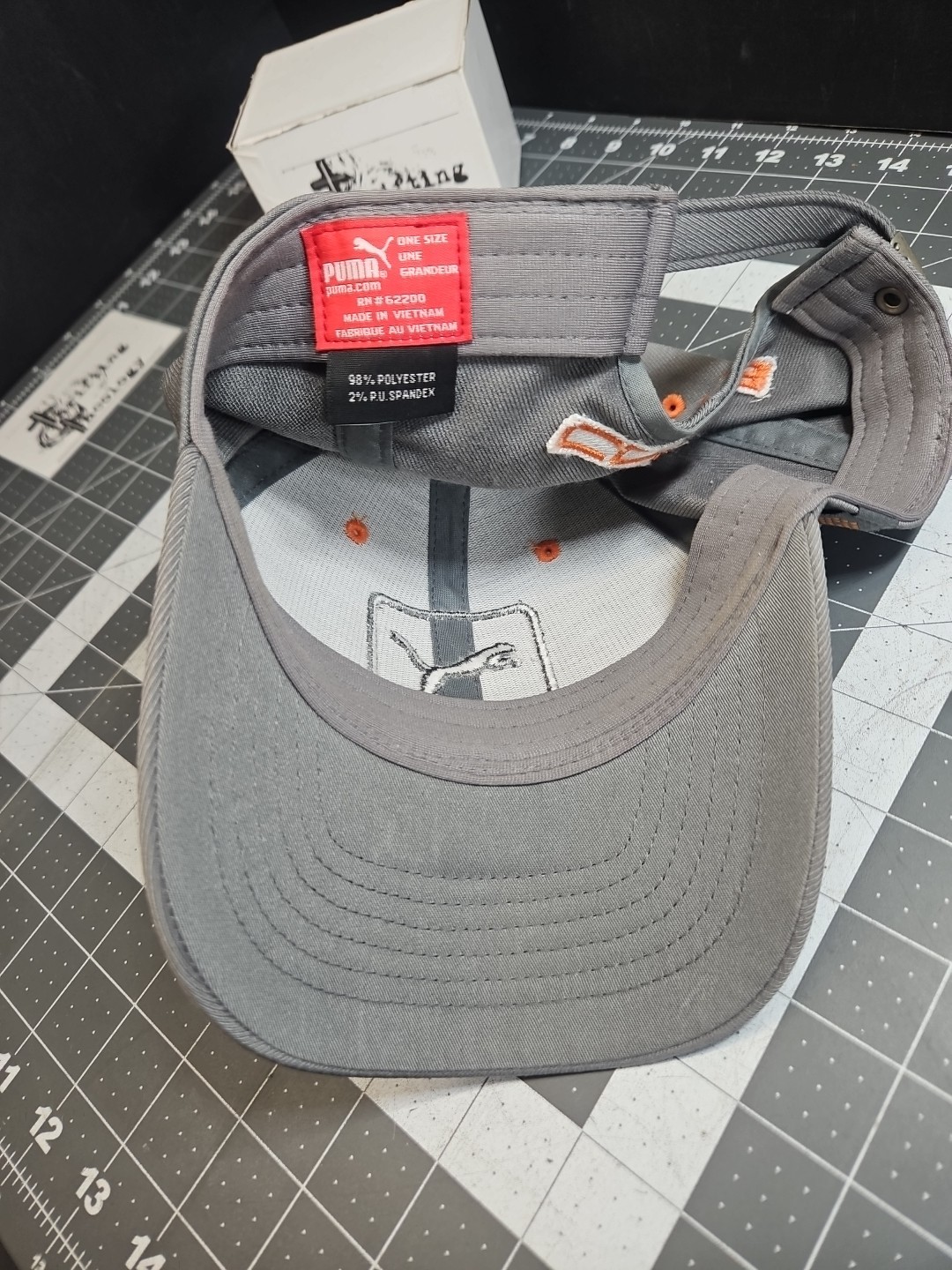 PUMA Cat Logo Patch Strapback Cap Hat Gray One Si… - image 13