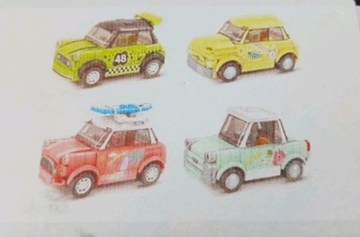 General Jims- 4 Mini City Cars Building Block Set 