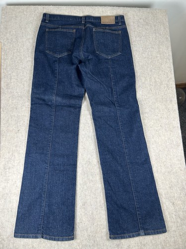 DKNY East Village Womens Jeans Dark Wash Size 12 Front Seam Wide Leg - Picture 7 of 10