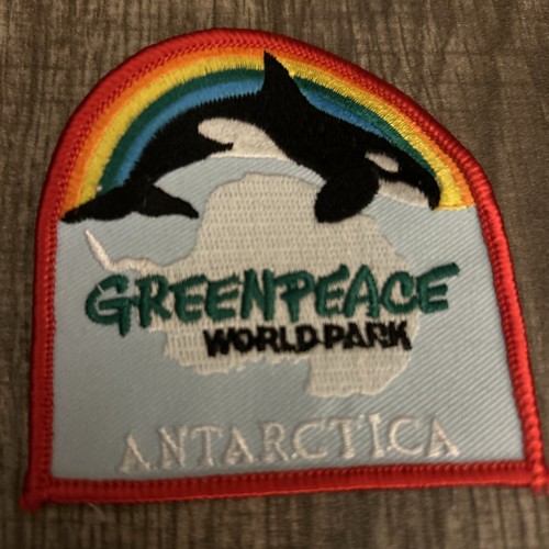 Vintage Greenpeace World Park Patch Badge Hippy Rare Antarctica Peace Whale - Picture 2 of 3