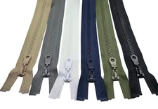 Chunky  Plastic Zips  No. 5  Open-ended Beige Grey Navy White Khaki Green Black