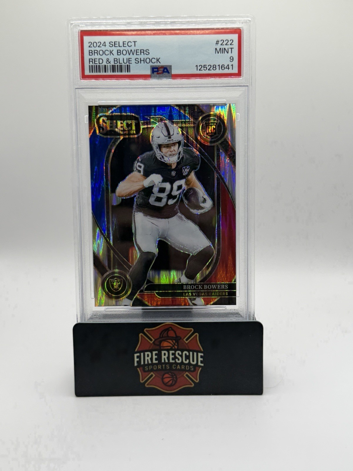 2024 Panini Select - Club Level Brock Bowers #222 Red & Blue Shock Prizm (RC)