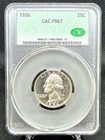 1956 Proof Washington 90% Silver Quarter CAC PR67!