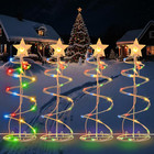 Spiral Christmas Tree Outdoor - 4 Pack Multicolor Spiral Christmas Tree Pathway 