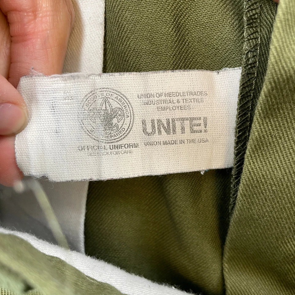 Boy Scouts of America Pants Men 32x32 Green Union Made USA Khaki Outdoor Foto 4 de 4