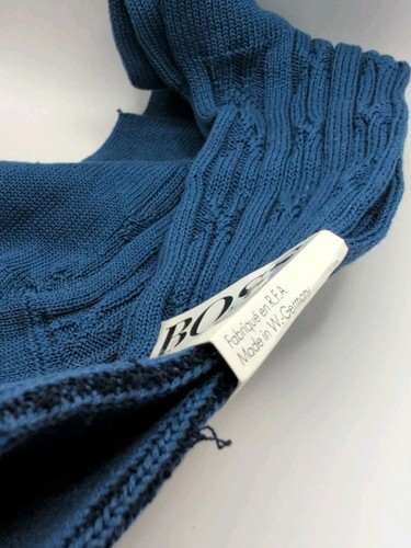 Vintage Boss Hugo Boss Blue White Socks Sock Size Medium Cotton Blend - Bild 2 von 9