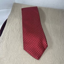 Vtg Tommy Hilfiger 100 Silk USA Red Navy White Mens Neck Tie 3.5  X 57
