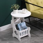 Round Coffee Table Sofa Side Table with Storage Bedside Tables White UK STOCK