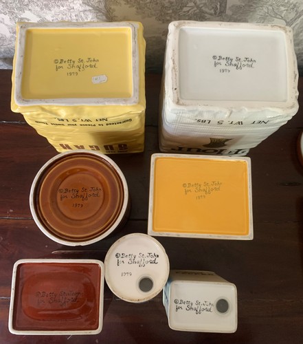 Vintage BETTY ST JOHN SHAFFORD Kanister Set MEHL Zucker Tee Kaffee KAKAO Salz PFEFFER - Bild 5 von 9