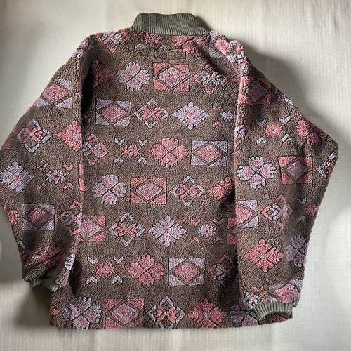 Vintage Columbia Jacket Mens Medium Fleece Floral Aztec Zip Up Native Navajo - Picture 6 of 6