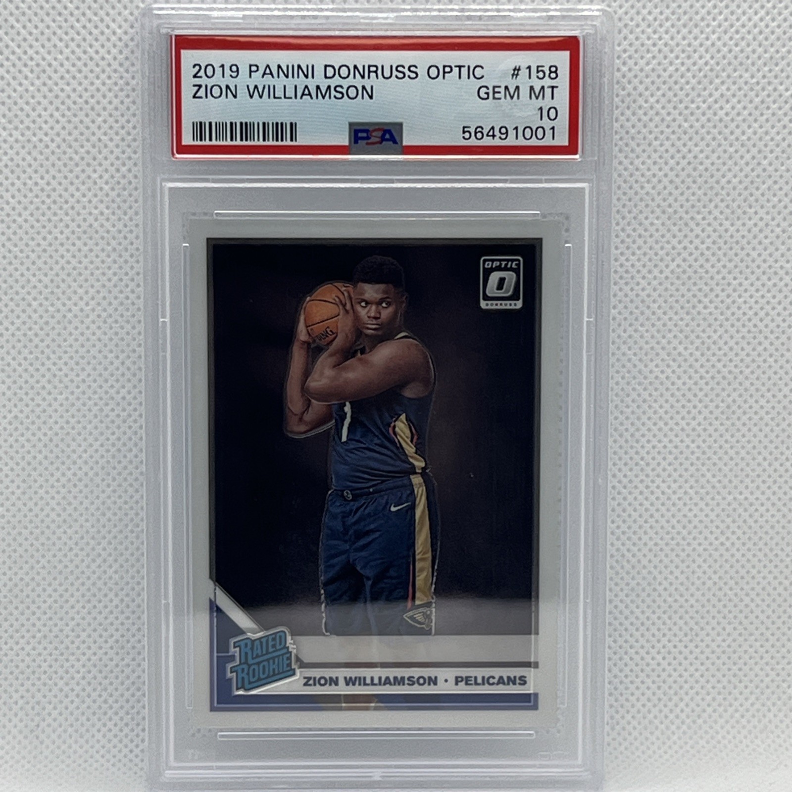 2019 PANINI DONRUSS OPTIC #158 ZION WILLIAMSON PELICANS ROOKIE RC PSA 10 MINT