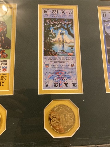 Green Bay Packers Super Bowl Deluxe Gold Coin Ticket Frame - Picture 8 of 10