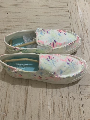 Sperry Girls Salty Jr Tie-Dye Washable Slip-On Sneakers-US Size 4M - Picture 7 of 9
