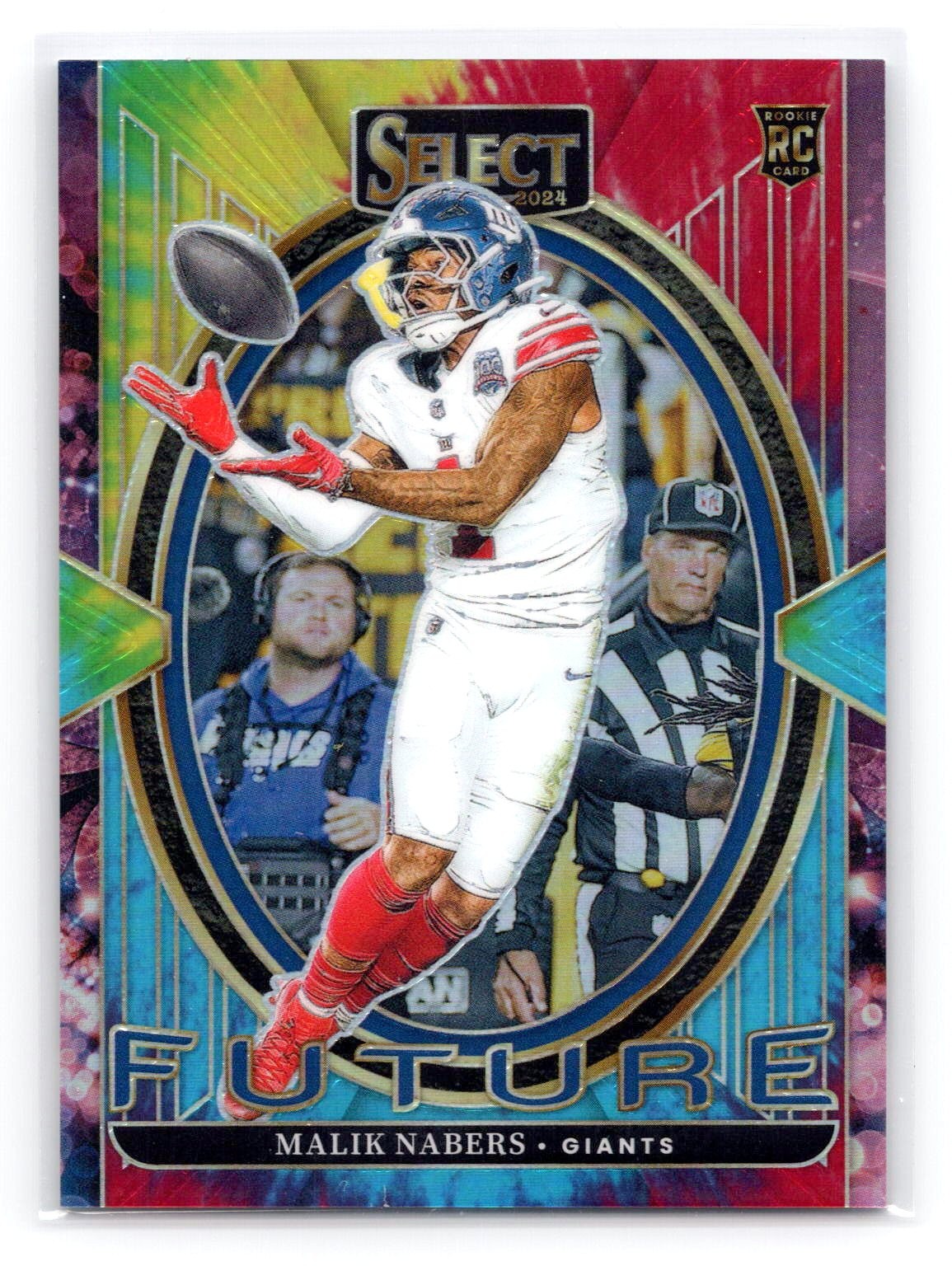 2024 Panini Select #5 Malik Nabers Select Numbers Tie-Dye Prizm #/25