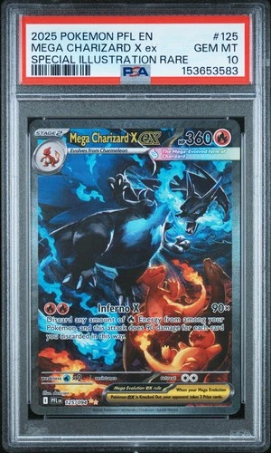 2025 POKEMON PFL SPECIAL ILLUSTRATION RARE #125 MEGA CHARIZARD X EX PSA 10