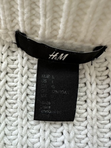Suéter H&M para mujer L crema tejido con cable grueso de gran tamaño cuello redondo - Imagen 5 de 7