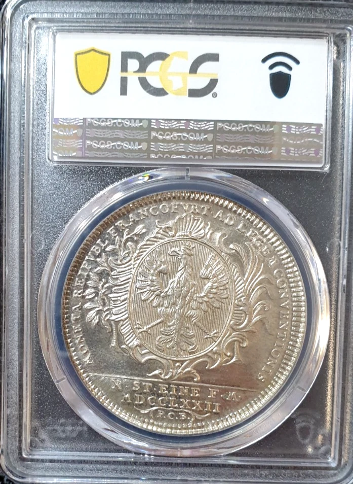 PCGS Frankfurt 1772"1975" MS-66 Silver City View Thaler Restrike Germany Top Pop - Image 3 of 4