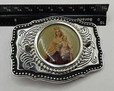 Belt Buckle with Our Lady of Mount Carmel Religious