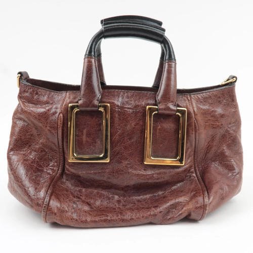 Authentic Chloe Ethel 2Way Shoulder Bag Leather Brown F/S - Picture 2 of 18