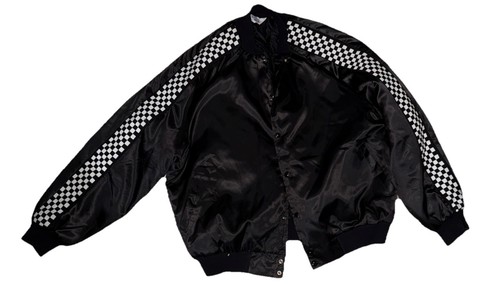 WestArk Black & Checkered Flag Sleeve Detail Jacket 3X Vintage - Picture 1 of 7