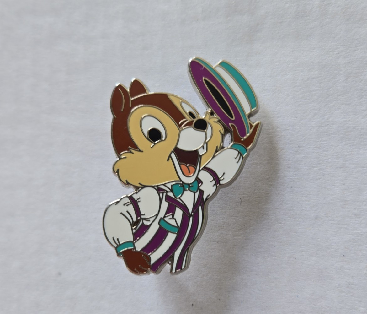 2024 Disney Booster Trading Pin WDW Dapper Dans Chip with Hat Singing Music
