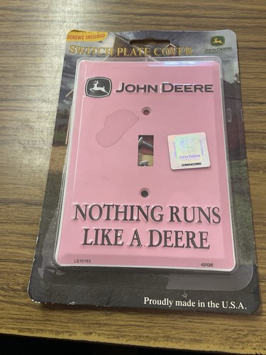 NEW Pink John Deere Switch Light plate light cover Nothing Runs Like a Farm Barn