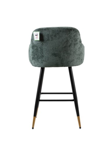 Zurich Modern Velvet Padded Bar Stool Chair with Black Metal Legs - Picture 12 of 36