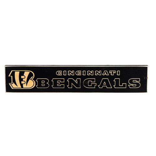 Cincinnati Bengals Engraved Wood Sign, 3.5" x 18" - Picture 3 of 3