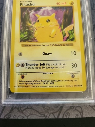 Pokémon: Pikachu Shadowless Yellow Cheeks #58/102 Base Set 1999 - PSA 7 - E90 - Picture 13 of 24