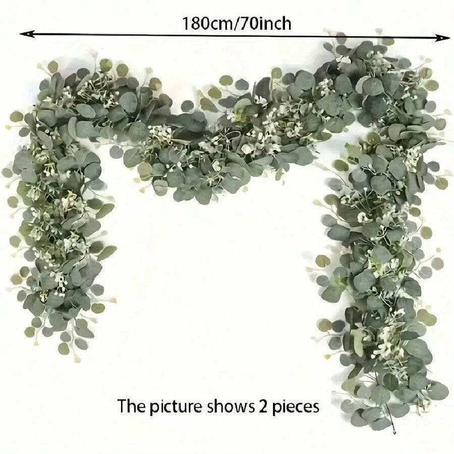 5.7ft Long Artificial Mixed Eucalyptus Leaves Greenery Garland Hanging Plants - image 4 of 4