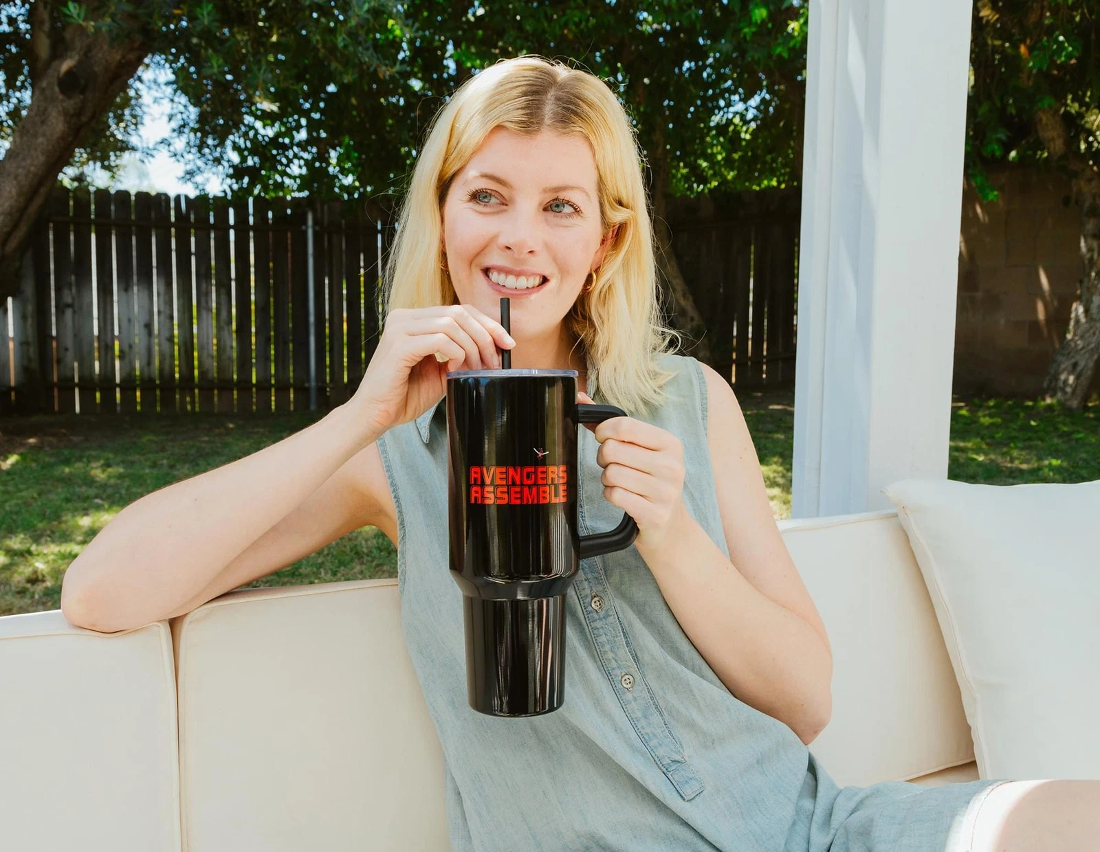 Marvel Comics The Avengers 40-Ounce Black Stainless Steel Tumbler With Handle