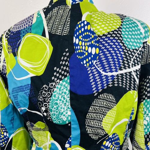 Peter Nygard Jacket/Blazer Art To Wear Multicolored Button Up Bold Print Size 14 - Picture 9 of 13