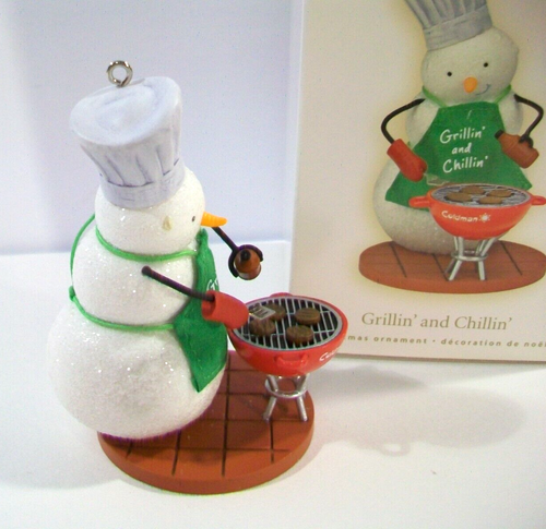 Hallmark Keepsake Grillin' And Chillin' Snowman BBQ Ornament, 2008 - Picture 2 of 3
