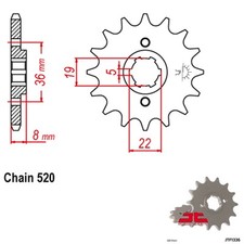 JTF1336.13 JT Sprockets Front Sprocket 13T Steel for Honda XR350R 1985