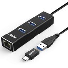 USB C to Ethernet Adapter 3-Port USB 3.0 Hub - 1000Mbps Gigabit RJ45 LAN Port...