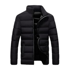 Men Down Coat Winter Warmth Long Sleeve Outerwear Padded Coat Short Style Jacket