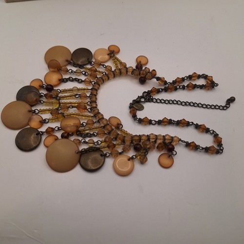 Premier Designs Bead Necklace Bib Mid Century Necklace 16" + 3" - Picture 11 of 11