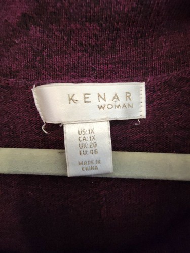 Kenar Women Cowl Neck Purple Sweater Size 1X Soft and Stretchy  - Picture 2 of 7