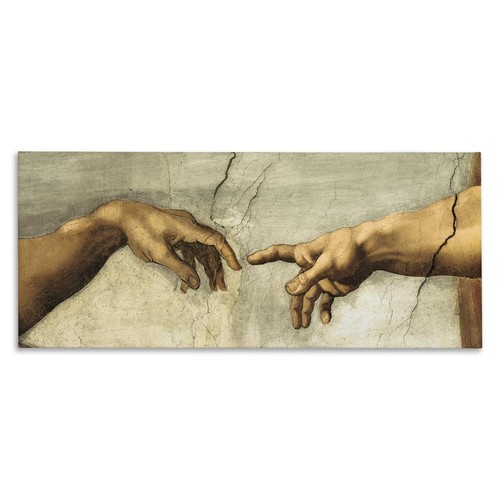 Stupell Industries Hands of The Creation Of Adam Religious Painting, 20 x 48 ... - Picture 1 of 7
