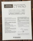 Pioneer Ct-W310 Operating Instructions Manual Dual Cassette Tape Deck Used