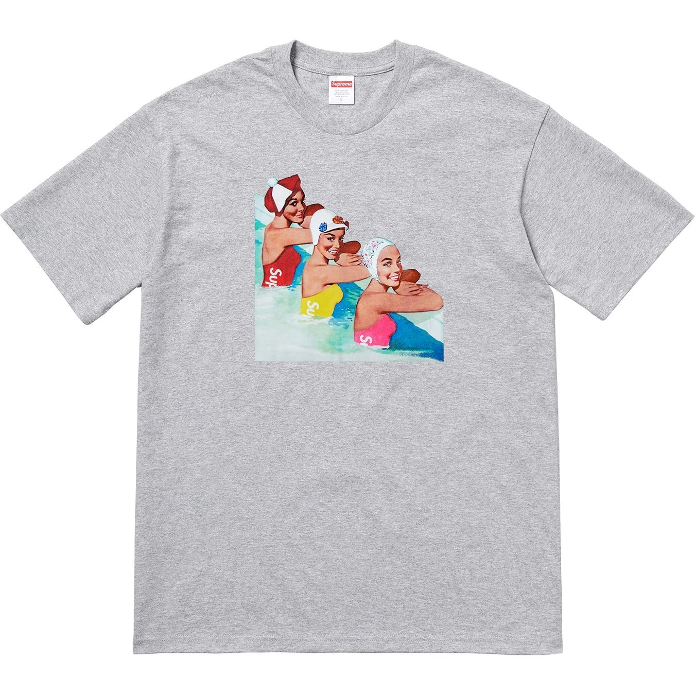 NEUF T shirt gris bruyère Supreme Swimmers SS18 2018 taille S petit