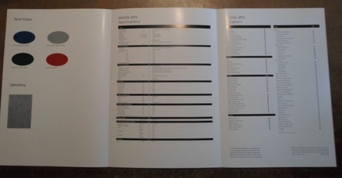 MAZDA MPV orig 1999 2000 UK Mkt Sales Brochure + Specs - Picture 5 of 5