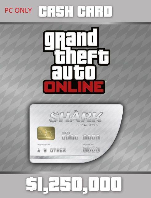 Grand Theft Auto V Online GTA PC Great White Shark Cash Card 1 250 000 eBay