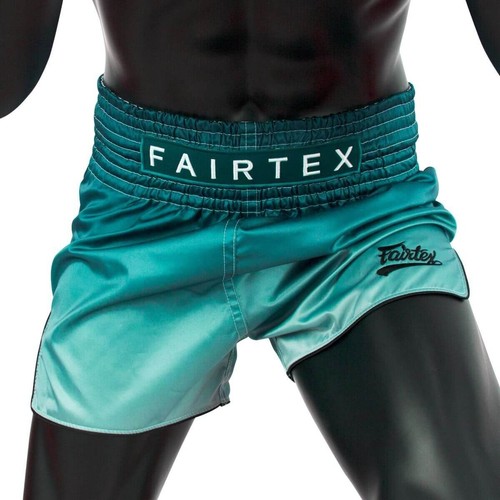 Fairtex Slim Cut Muay Thai Shorts Green Fade - Size L - Picture 2 of 2