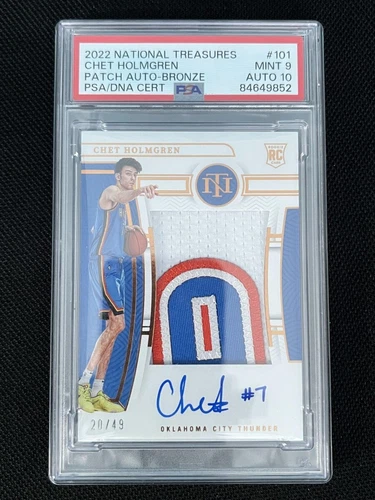 2022-23 National Treasures Chet Holmgren Bronze RC Patch Auto RPA /49 PSA 9/10