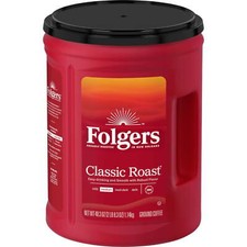 Folgers Classic Roast Ground Coffee, Medium Roast, 40.3 oz Canister,Rich,smooth 9.17 per pound