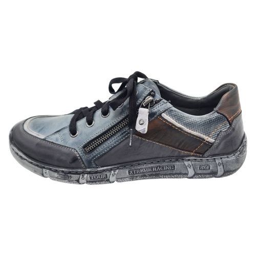 Krisbut Schnürer mit Reißverschluss 5768-1-1 Blau-Braun gebrusht - Bild 2 von 10