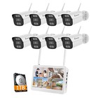 Wireless Nvr 180° Security Camera System Outdoor With 10Ch 5Mp Home Monitor