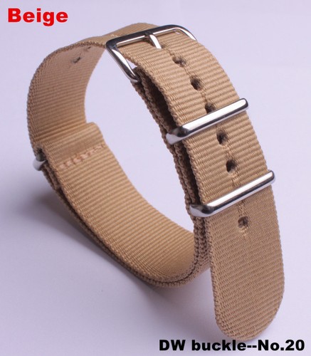 Venta al por mayor hebilla plateada Nailon Reloj Banda Reloj Correa Reloj 24 Colores Disponible - Imagen 24 de 28
