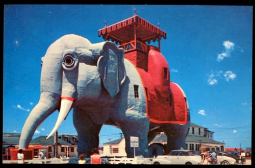 Lotto 3 cartoline NJ Asbury Park saluto pesca molo Atlantic City elefante hotel - Foto 5 di 8